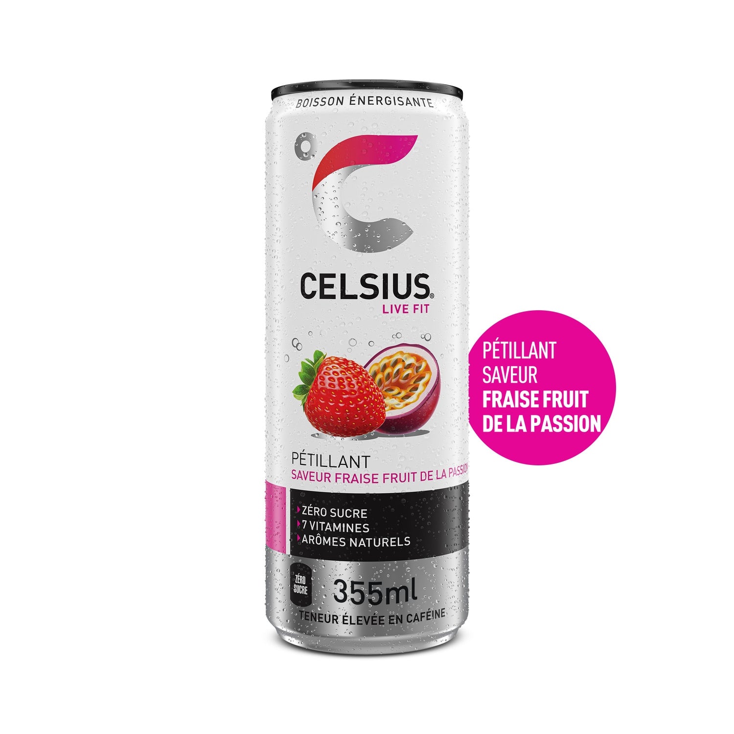 Soda Énergisant Fraise Fruit de la Passion CELSIUS 
