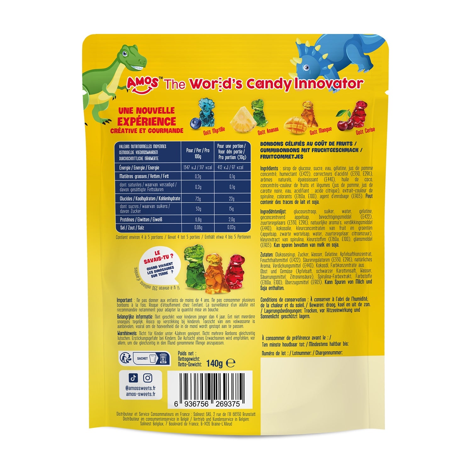 Bonbon kids dinosaures AMOS 