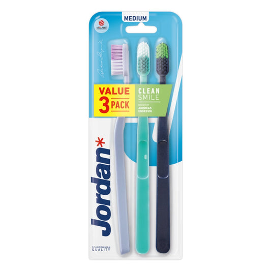 Brosse à Dents Médium JORDAN le lot de 3 brosses à dents