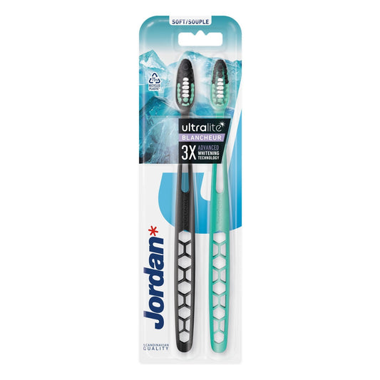 Brosse à Dents Souple Blancheur JORDAN le lot de 2 brosses à dents