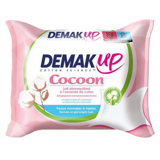 Lingettes Démaquillantes Cocoon/peaux Normales DEMAK'UP le paquet de 25