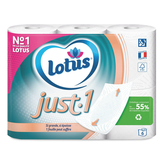 Papier Toilette Ultra Doux 5 Épaisseurs Tube Jetable Aqua Tube LOTUS les 6 rouleaux