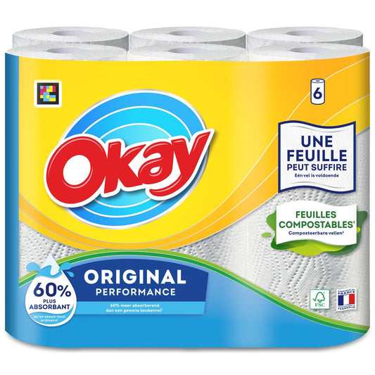 OKAY Original White Paper Towels X6