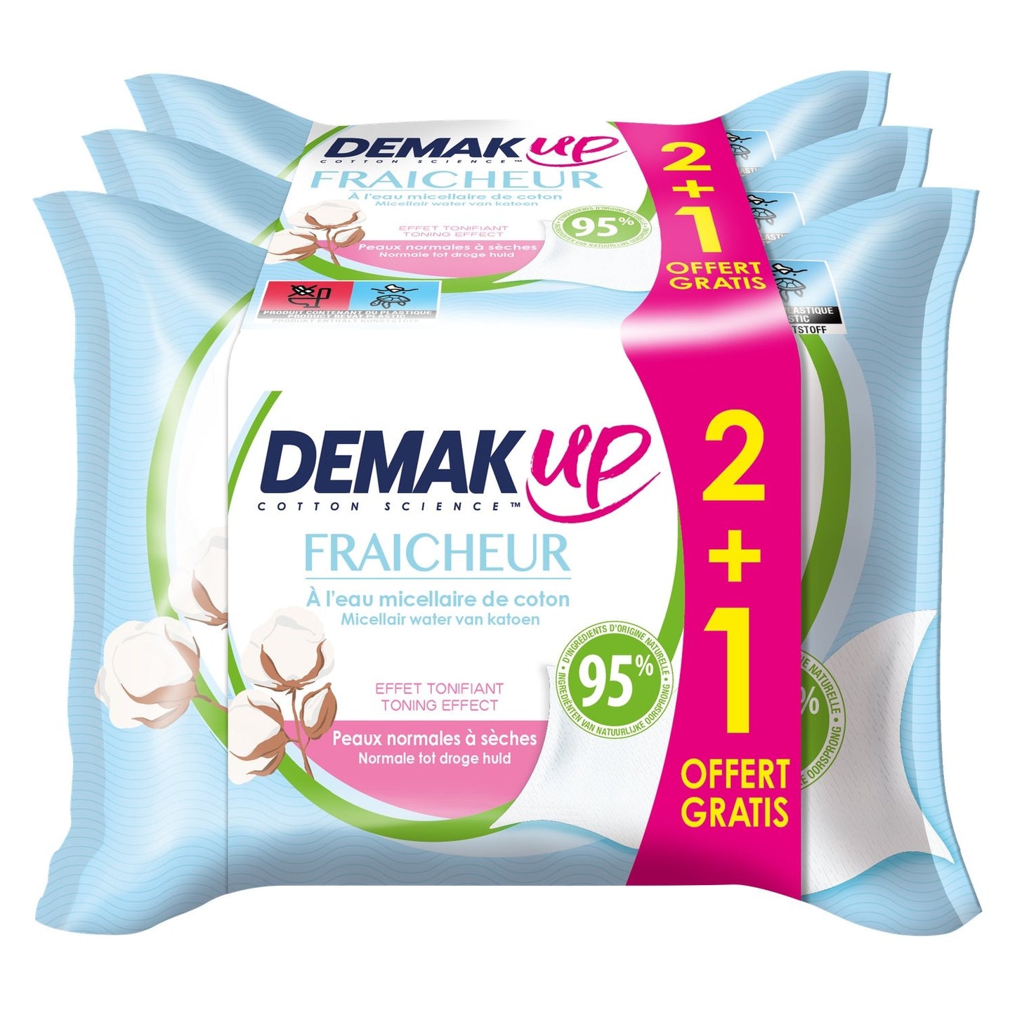 DEMAK'UP Fresh Makeup Remover Wipes for Normal to Dry Skin