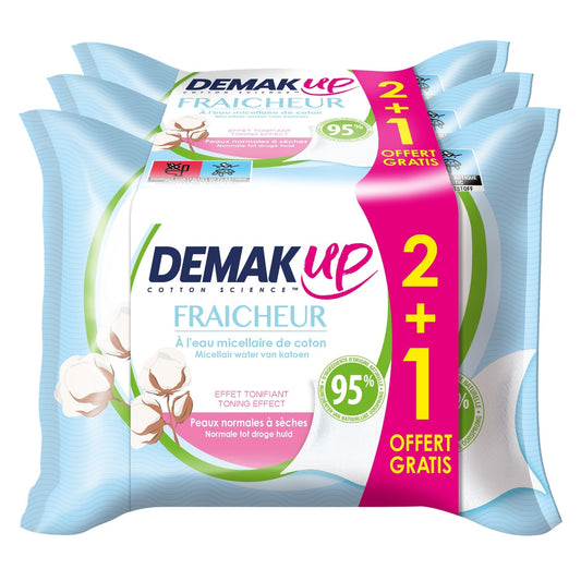 DEMAK'UP Fresh Makeup Remover Wipes for Normal to Dry Skin