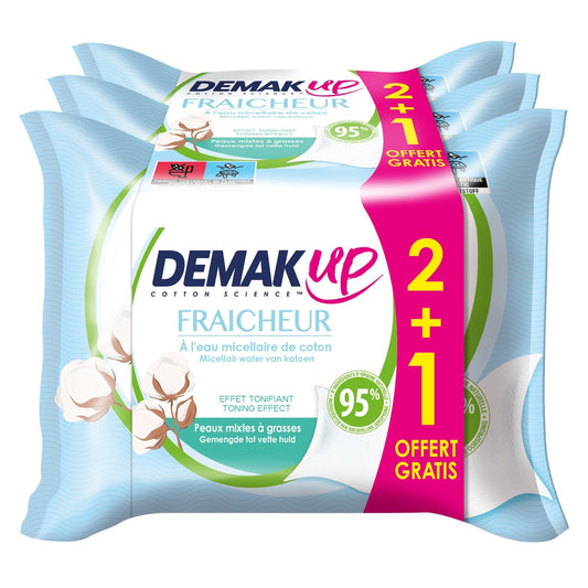 DEMAK'UP Fresh Makeup Remover Wipes for Combination Skin