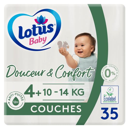 Baby Diapers Size 4+: 10 14kg Natural Softness LOTUS BABY