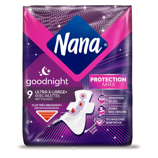 NANA Good Night Ultra X-Large Sanitary Pads with Wings Extra Heavy Flow+
