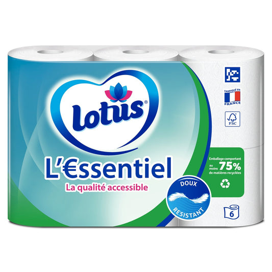 Soft Toilet Paper Strong Disposable Tube Fsc Essential LOTUS