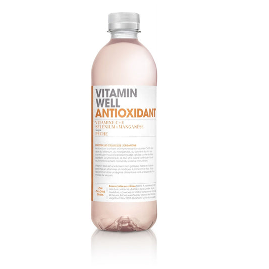 Boisson Vitaminée Antioxydant, Goût Pêche VITAMIN WELL la bouteille de 50cL