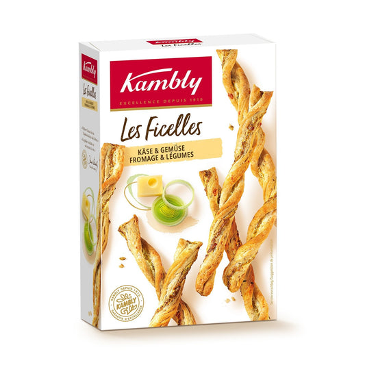 Biscuits Apéritifs Ficelles au Fromage KAMBLY la boite de 100g