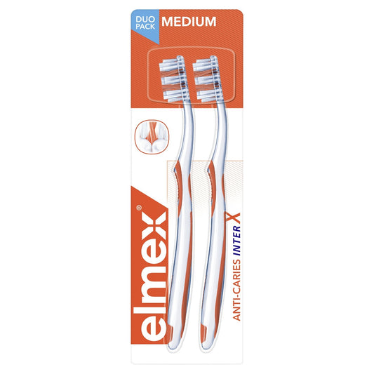 Brosse à Dents Medium Anti-Caries Interdentaires ELMEX le lot de 2 brosses à dents