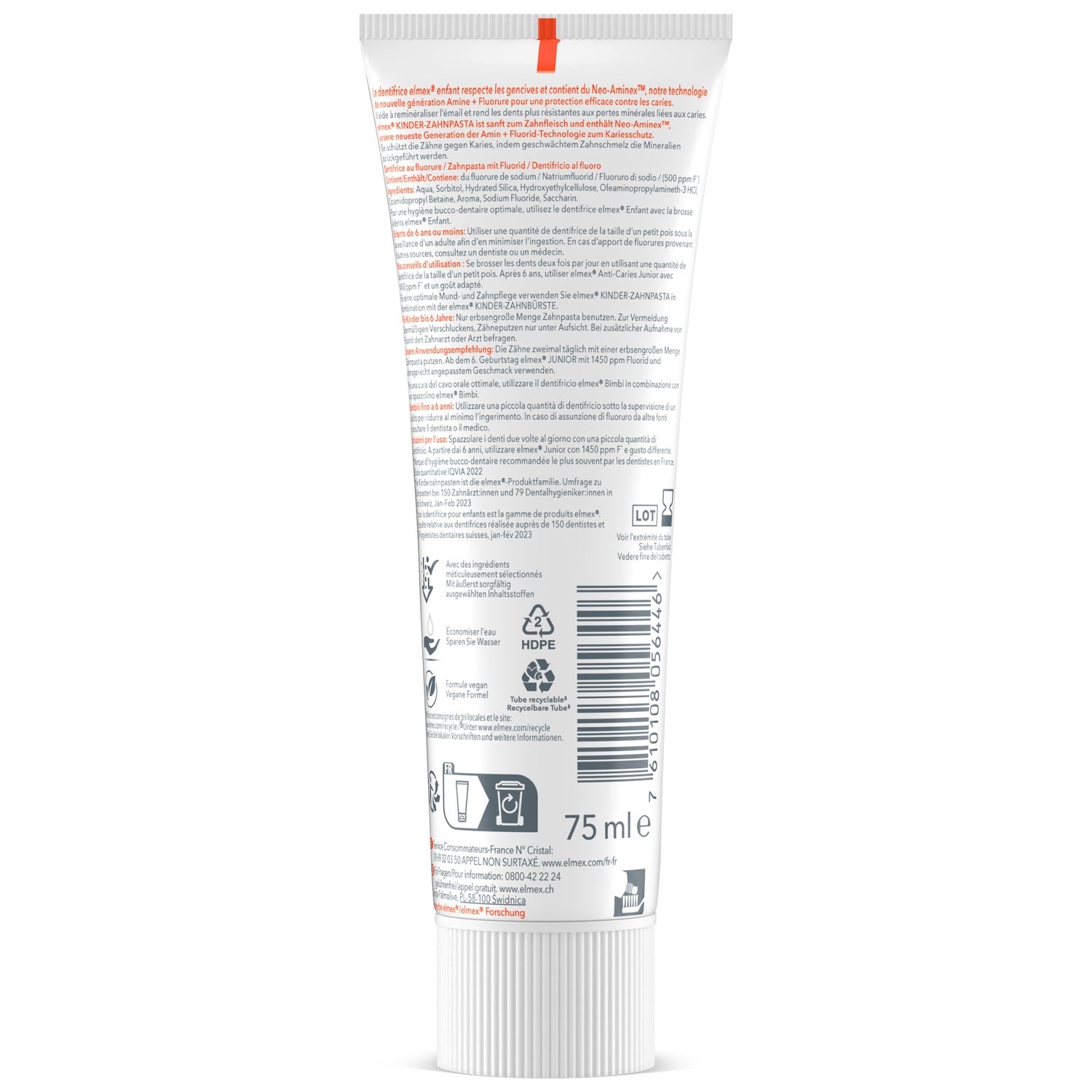 Dentifrice enfant Enfant 0-6 ans Anti-caries ELMEX 