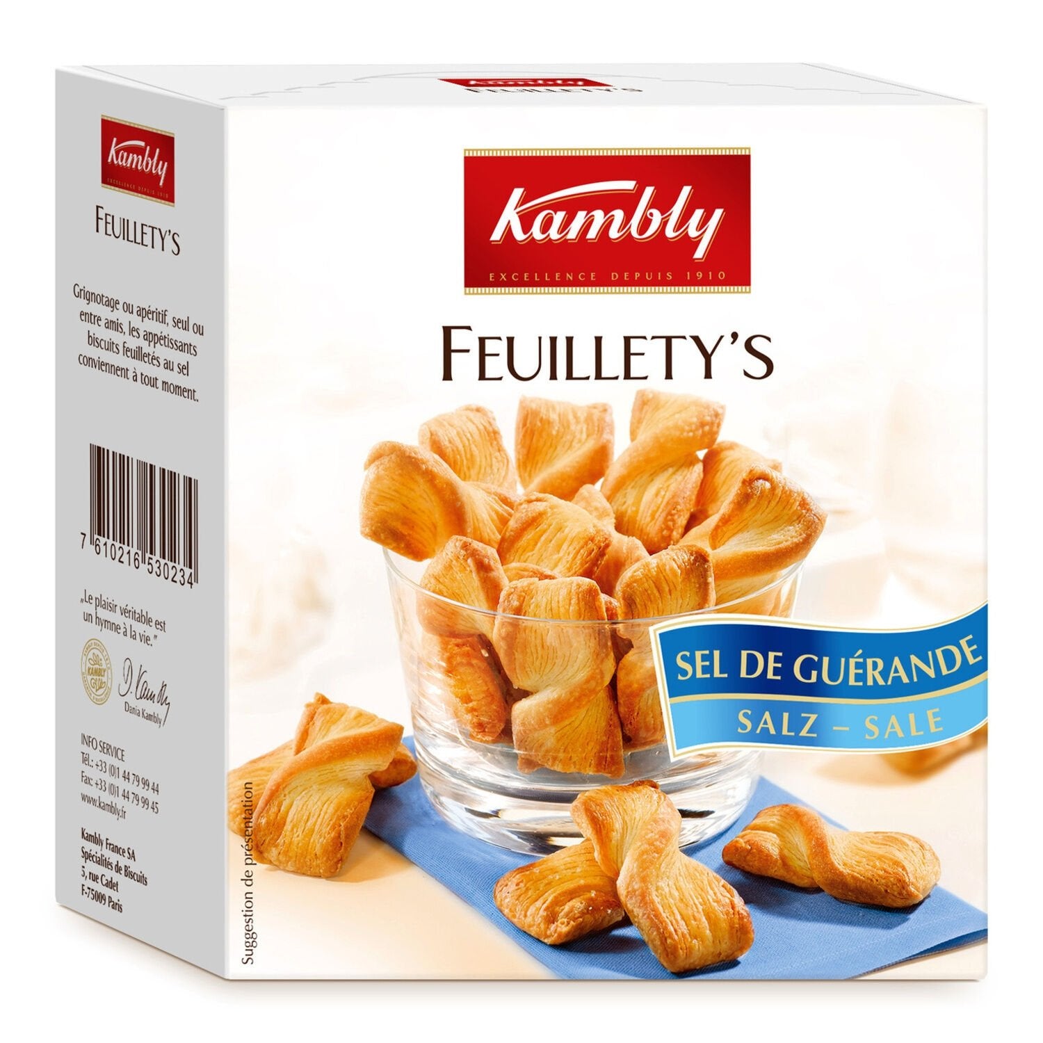 Biscuits Apéritifs Sel de Guérande KAMBLY la boite de 80 g