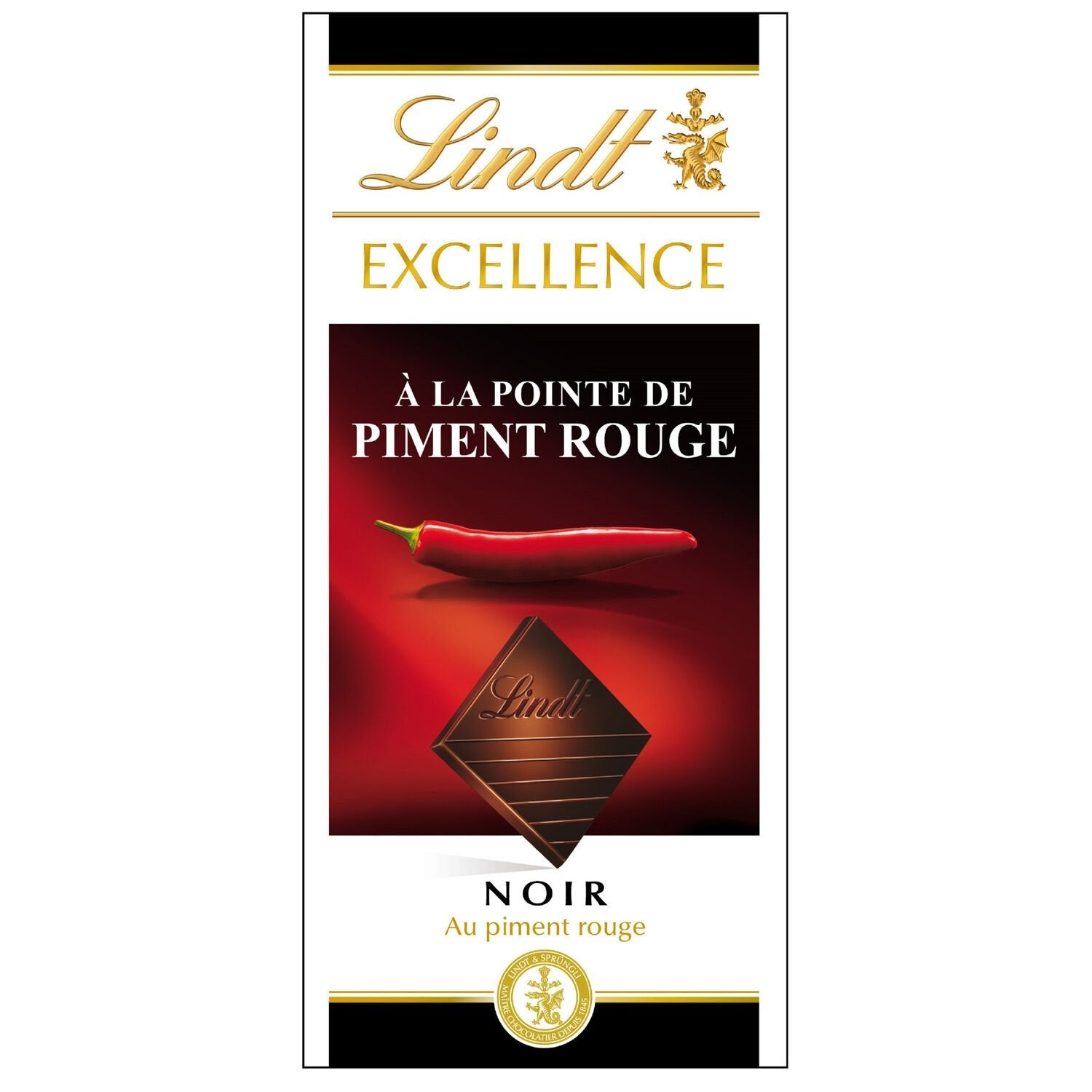 Tablette de Chocolat Noir Excellence Piment Rouge LINDT La tablette de 100g