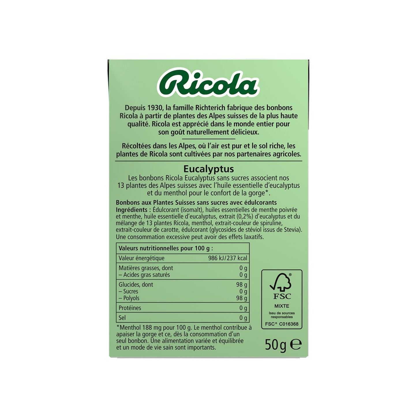 Bonbons Eucalyptus RICOLA