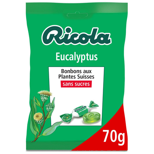 Bonbons Eucalyptus S/sucres RICOLA le sachet de 70 g