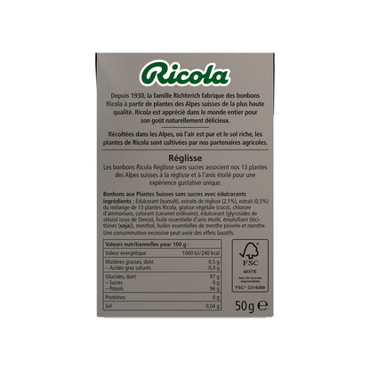 Bonbons Réglisse Sans Sucres RICOLA