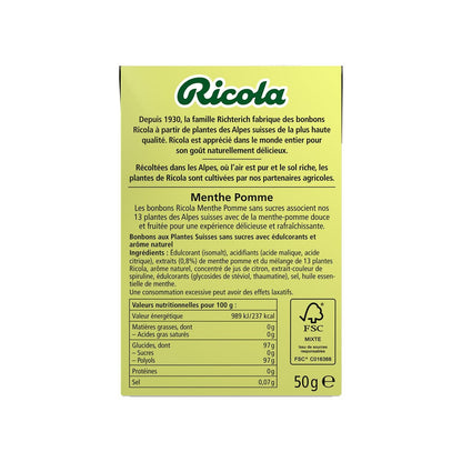 Bonbons Menthe Pomme Sans Sucres RICOLA
