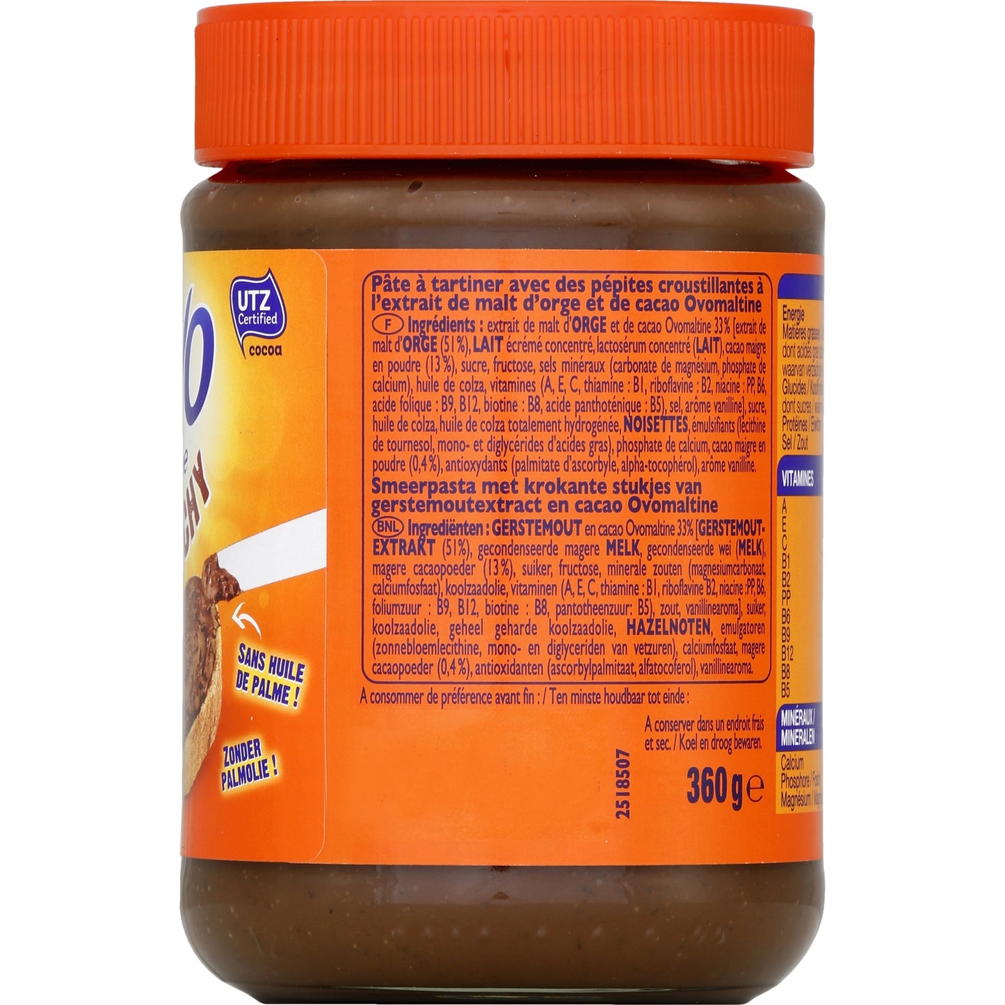 Pâte à Tartiner Cacao Malt d'Orge Crunchy OVOMALTINE 