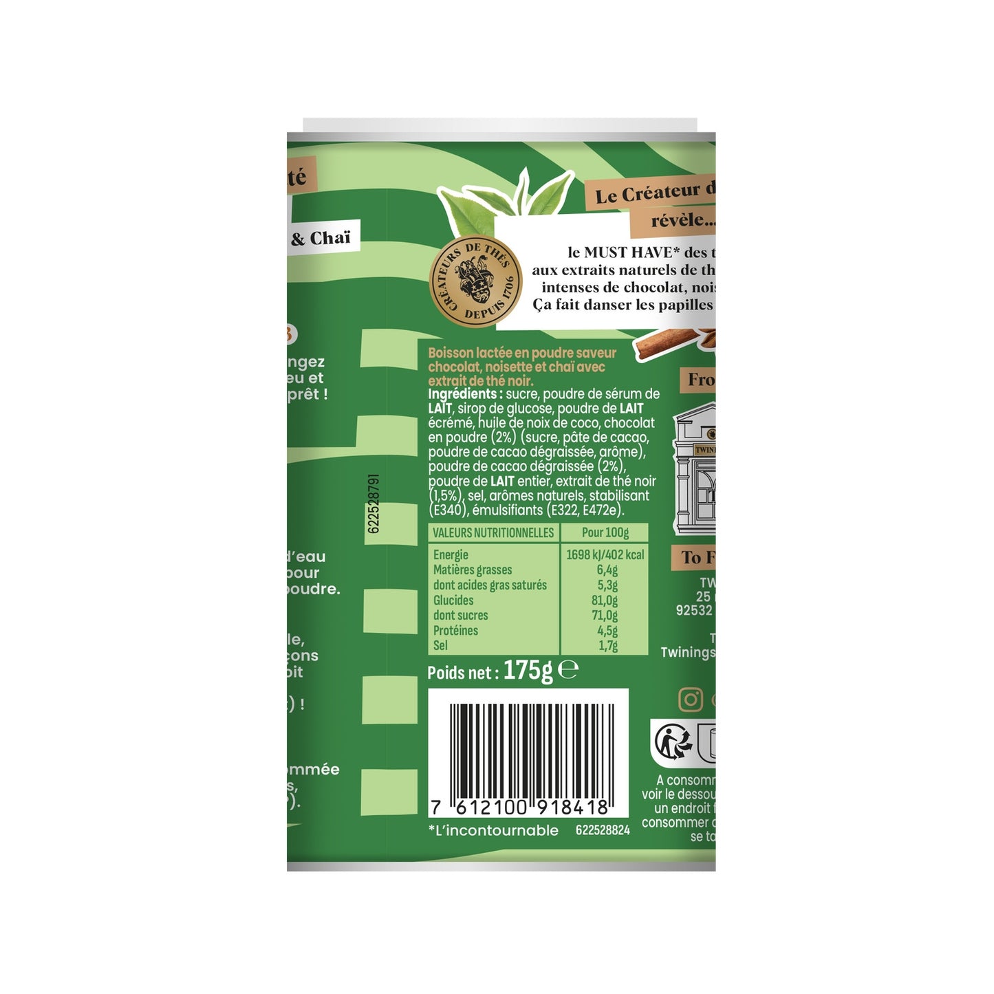 Thé Noir Chocolat Noisette Chai TWININGS 