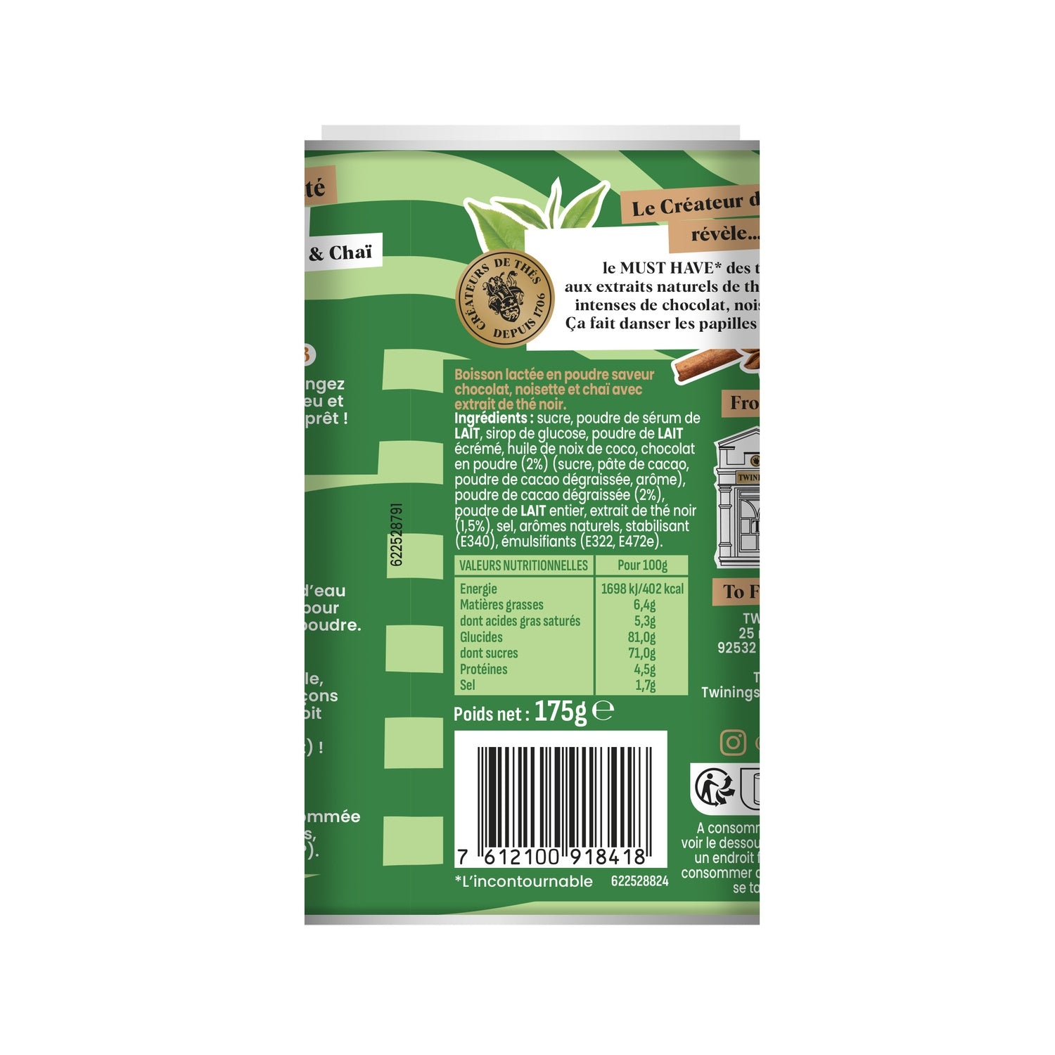 Thé Noir Chocolat Noisette Chai TWININGS 