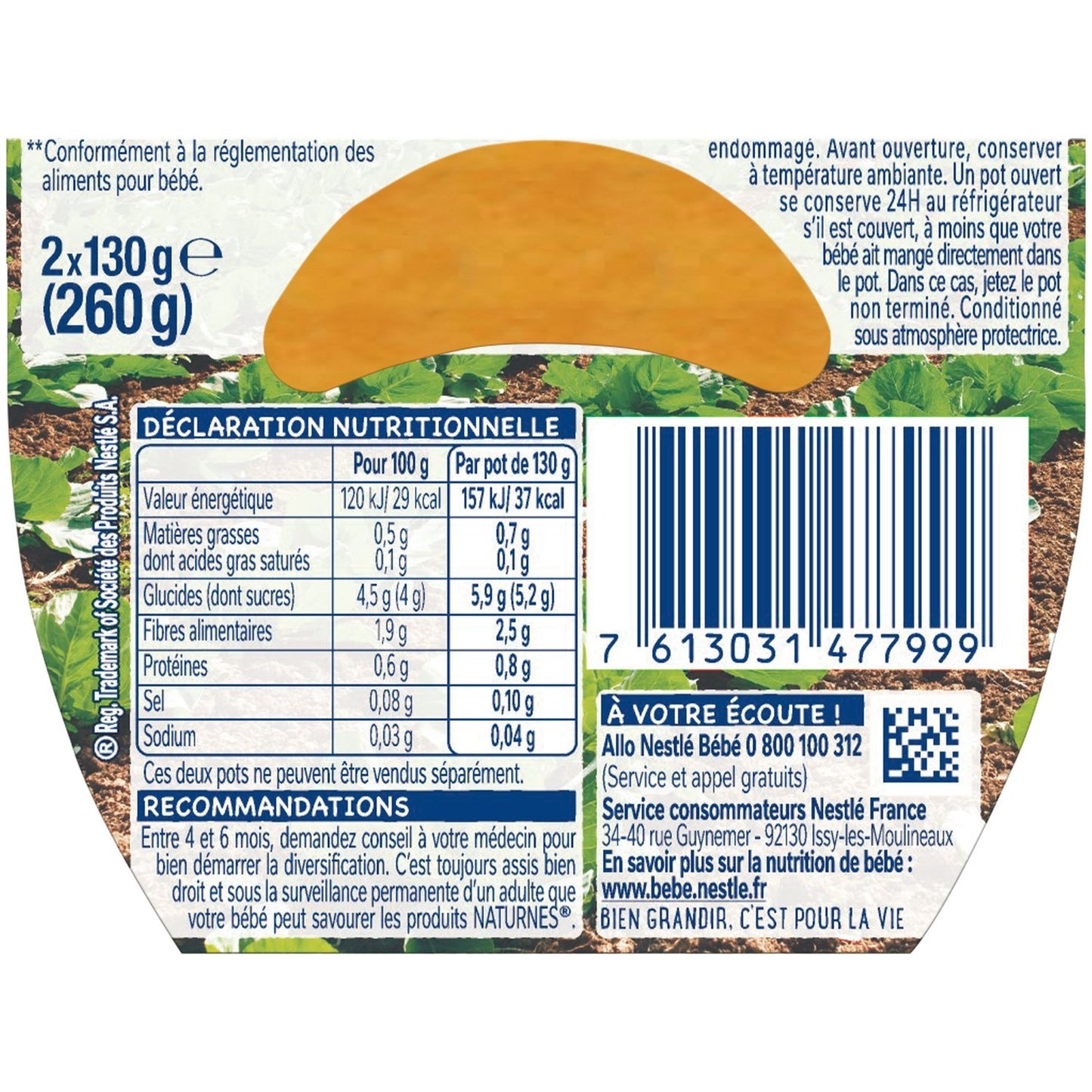 Baby Meal From 4 to 6 Months Natural Carrots NESTLE