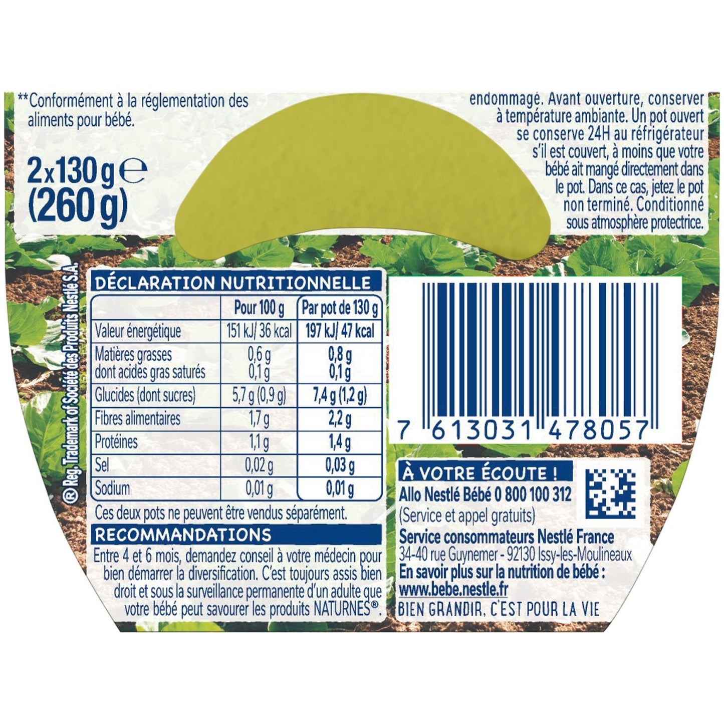Baby Meal From 4 to 6 Months Green Beans Naturnes NESTLE