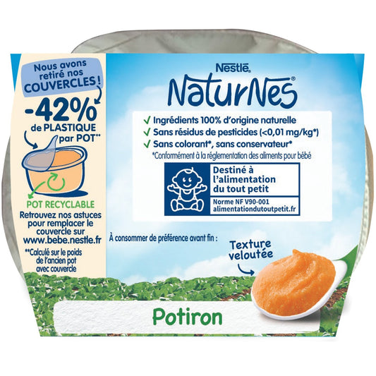 Plat Bébé Dés 4/6 Mois Potiron Naturnes NESTLE