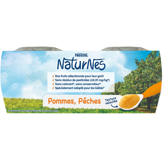 Baby Compotes From 4/6 Months, Apples, Peaches, Natural Nestle