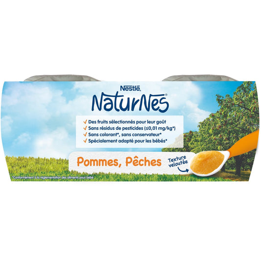 Compotes Bébé Dès 4/6 Mois, Pommes Pêches Naturnes NESTLE