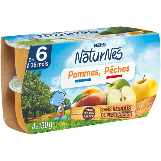 Compotes Bébé Dès 4/6 Mois, Pommes Pêches Naturnes NESTLE