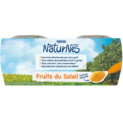 Compotes Bébé Dés 8 Mois, Fruits du Soleil NESTLE