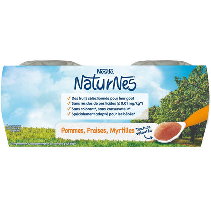 Compotes Bébé Dés 6 Mois, Pommes Fraises Myrtilles NESTLE