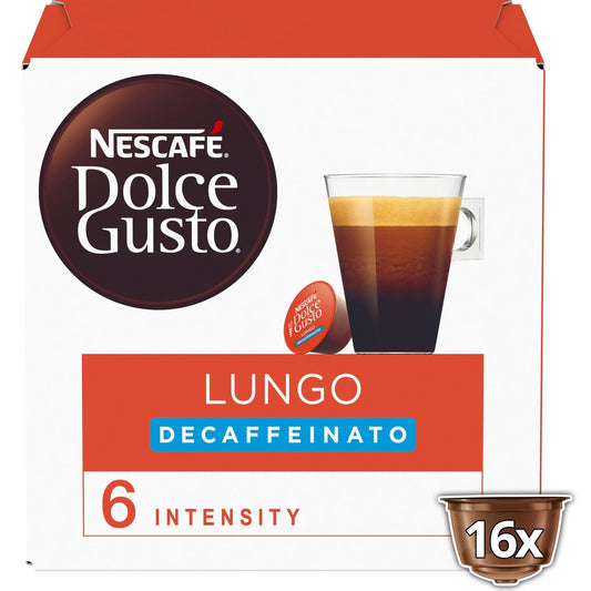 Café Capsules Lungo Décaféiné Intensité 6 NESCAFE DOLCE GUSTO la boite de 16 capsules