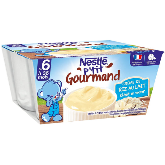 Desserts Bébé 6+ Mois Riz au Lait NESTLE P'TIT GOURMAND