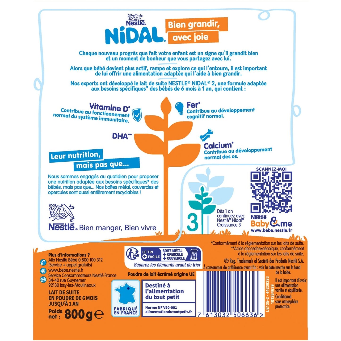 Lait Bébé en Poudre 2ème Âge NIDAL