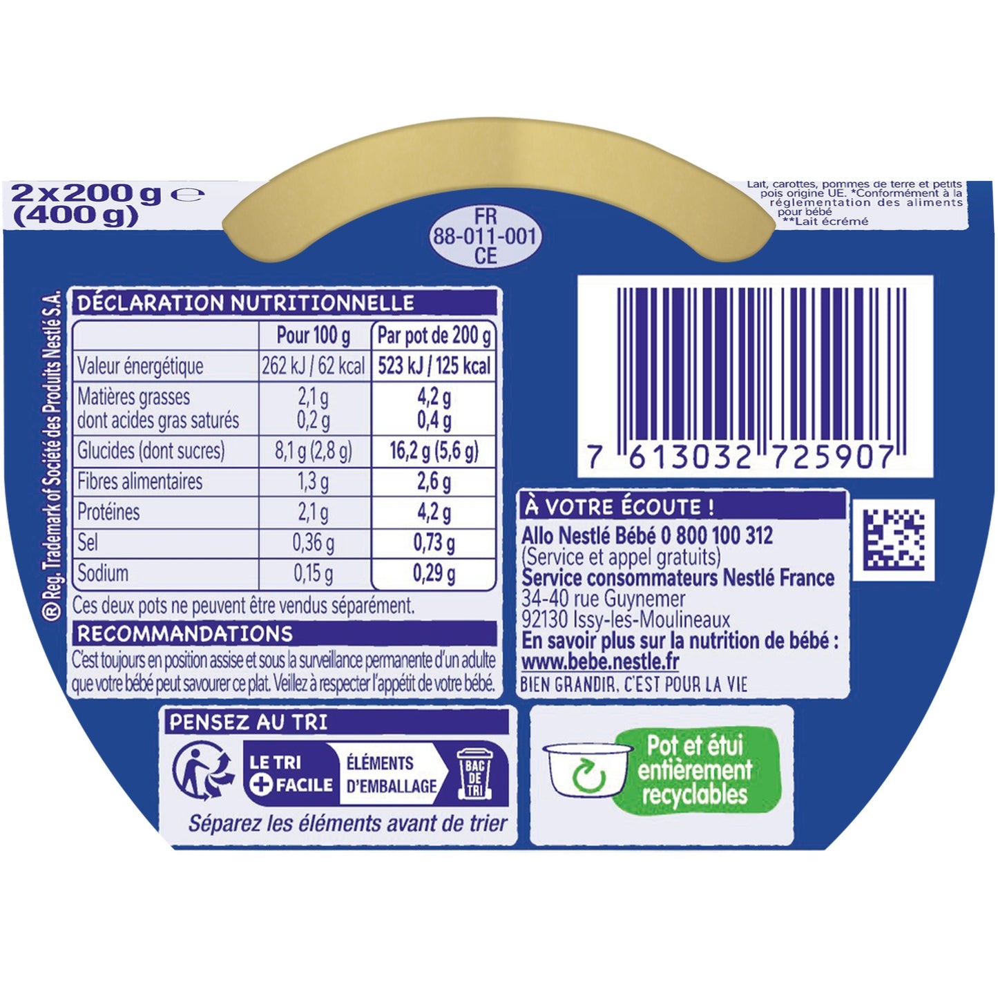 Baby Evening Meal From 8 Months 7 Vegetables P'tit Souper NESTLE