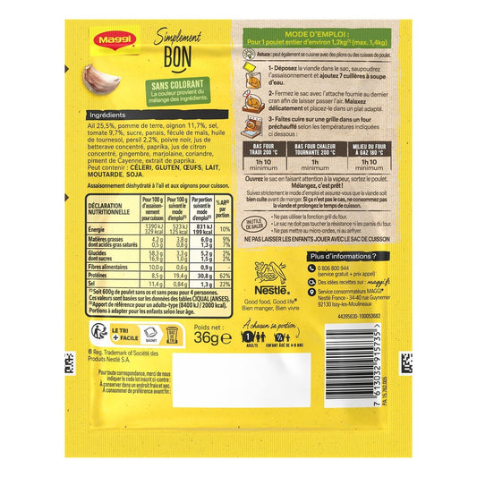 Papillotes Poulet Ail/oignon MAGGI