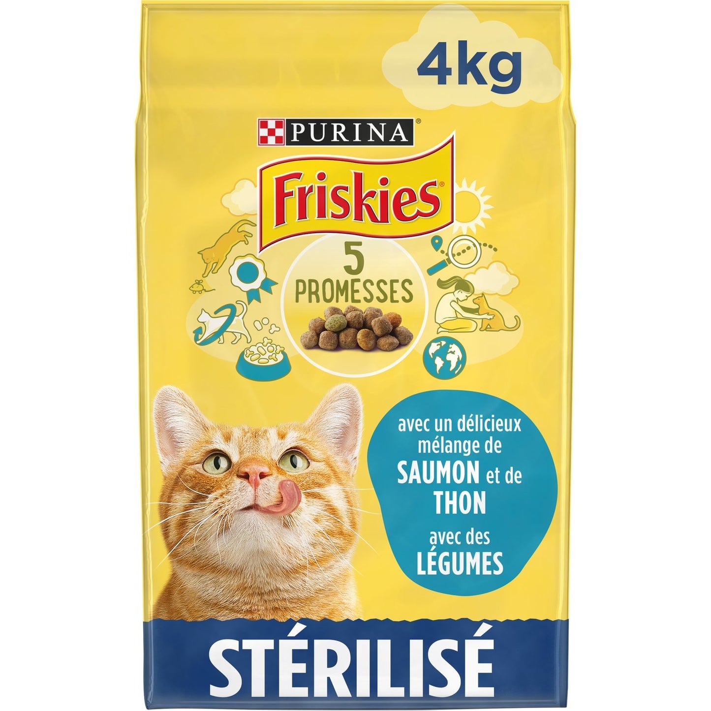 Croquettes pour Chat Stérilisé au Saumon, au Thon & aux Légumes PURINA FRISKIES