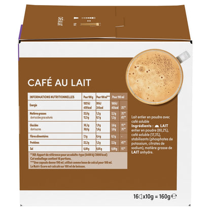 Café au Lait Capsules Intensité 7 NESCAFE DOLCE GUSTO