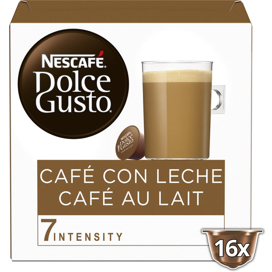 Café au Lait Capsules Intensité 7 NESCAFE DOLCE GUSTO la boite de 16 capsules