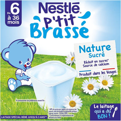 Desserts Bébé Dès 6 Mois, Nature Sucré NESTLE P'TIT BRASSE