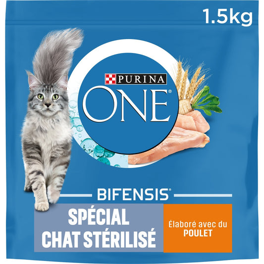Croquettes pour Chat Adulte Stérilisé Poulet Bifensis PURINA ONE Le sac d'1,5kg