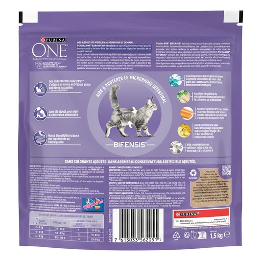 Croquettes pour Chat Sensible au Saumon PURINA ONE