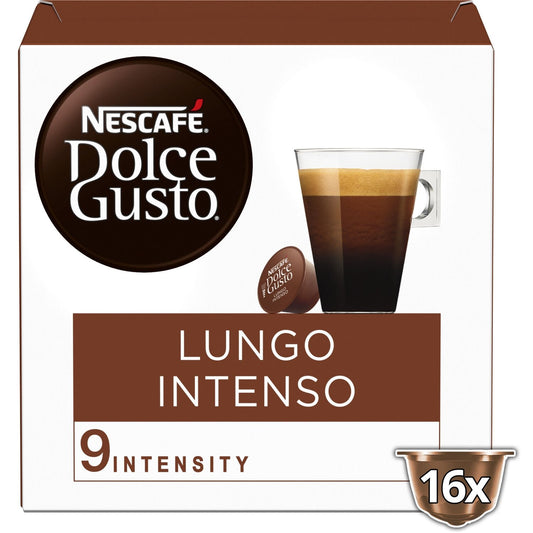 Café Capsules Lungo Intenso Intensité 9 NESCAFE DOLCE GUSTO la boîte de 16 capsules