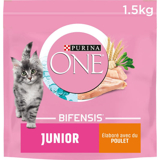 Croquettes pour Chat Junior Poulet Bifensis PURINA ONE Le sac d'1,5kg