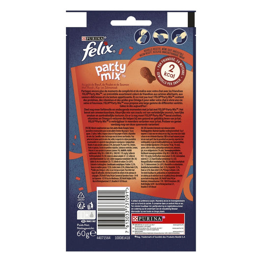 Friandises pour Chat Adulte Boeuf Poulet Saumon Party Mix FELIX