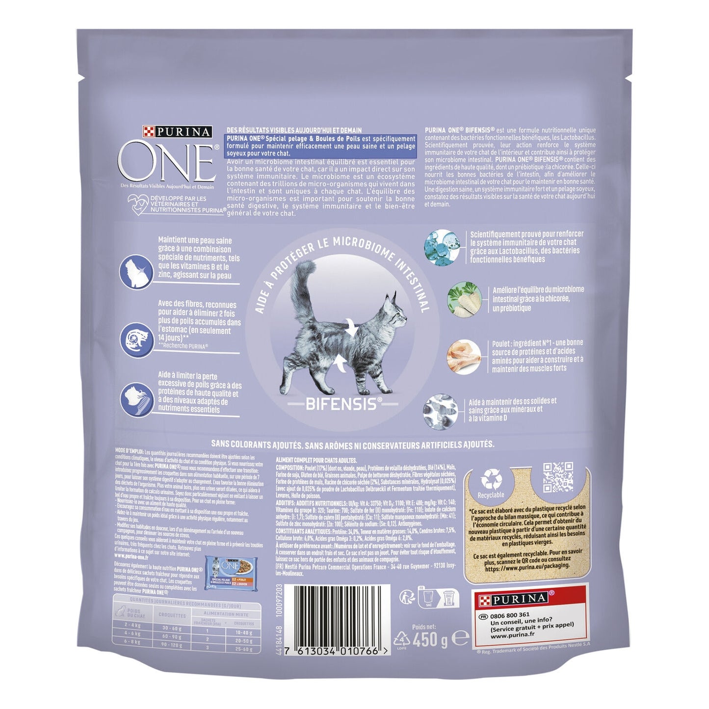 Croquettes pour Chat Spécial Pelage & Boules de Poils au Poulet PURINA ONE