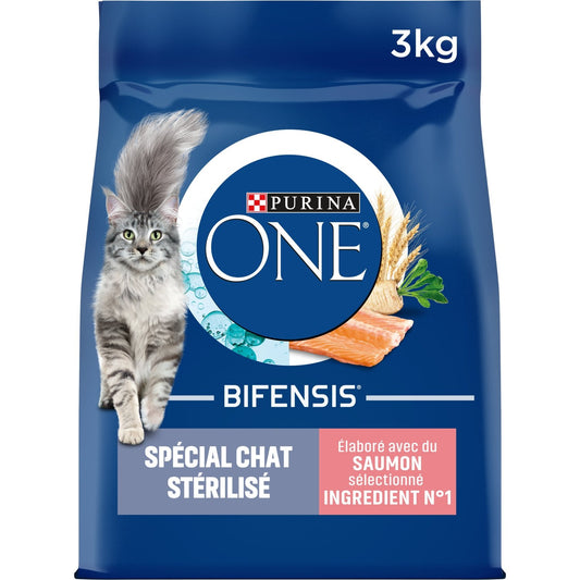 Croquettes pour Chat Adulte Stérilisé Saumon Bifensis PURINA ONE Le sac de 3kg